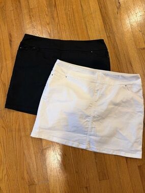 Black and White Cotton Blend Skort Duo S.C. And Co XXL
